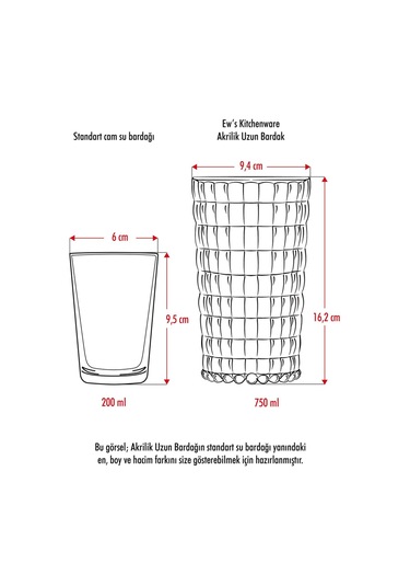 Allegra Mürdüm Bardak - 750 Ml Tekli Akrilik Malzeme - Cam Değildir Kırılmaya Dayanıklı - 9000437858107