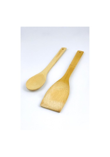 Bambu Spatula Ve Bambu Servis Kaşığı 2'li Set
