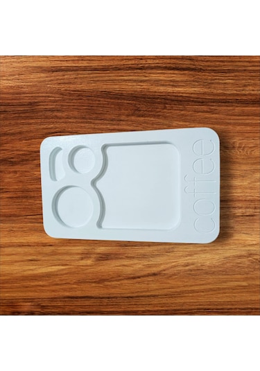 Ahşap Boyalı-vernikli Beyaz Kahve Sunumluk 6 Adet