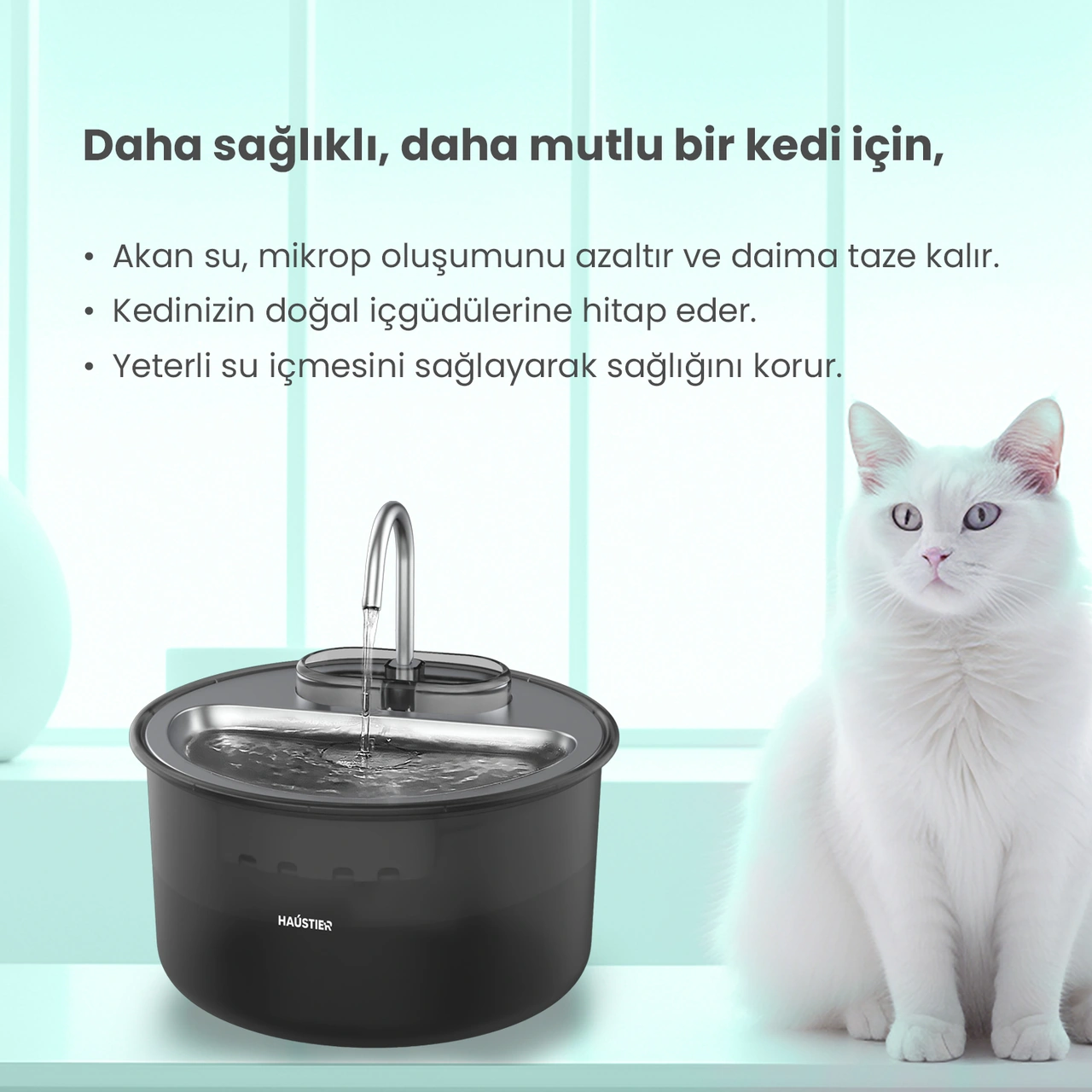 Haustier Wf009ls Siyah Otomatik Kedi Su Pınarıi Kedi Su Kabı