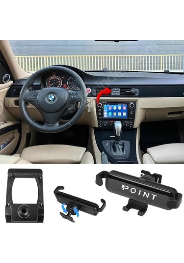 Bmw 3 Serisi 3.16i Araca Özel Cep Telefon Tutacağı Robotik Oynar Başlık 2006-2011 Arası Profesyonel Siyah