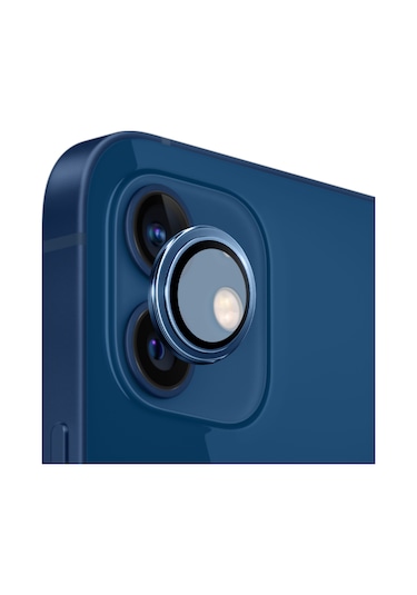 Safeus Safir Temperli Kamera Lens Koruyucu Apple Uyumlu iPhone 12 Ve Mini İle Mavi