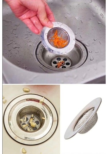 1 Adet Pratik Paslanmaz Çelik Lavabo Süzgeci 7,5 Cm Çelik Mutfak Lavabo Süzgeci Evye Süzgeç