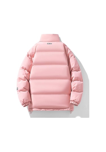 Sımıcg Çift Taraflı Stand Yaka Sıcak Ceket-pembe Pembe