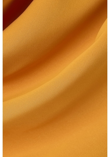 Sateen Degaje Yaka Kolsuz Bluz - Hardal-137384