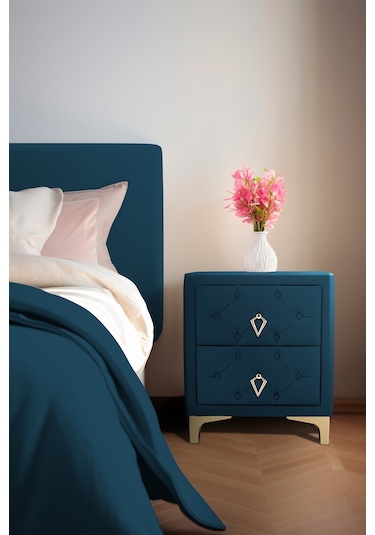 Ruby 2 Çekmeceli Komodin-gold Model Kapitoneli Yatak Odası Iki Çekmeceli Komodin&şifonyer Modelleri Mavi Ruby 2 Çekmeceli Komodin-gold Model Kapitoneli Yatak Odası Iki Çekmeceli Komodin&şifonyer Modelleri Mavi