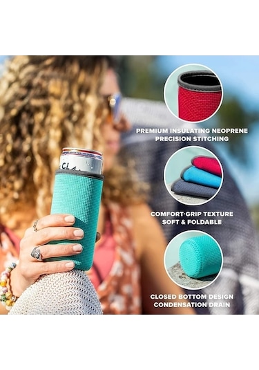 Trendooze Gaojunshop01 Mavi 12oz Soğutucu, Yıkanabilir, Kaymaz, Termal Tutucu Gök Mavisi