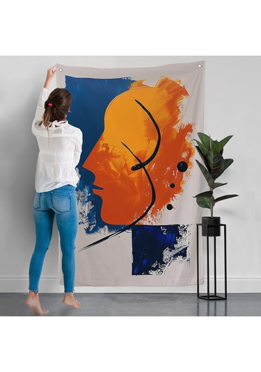 Yağlıboya Görünümlü Soyut İnsan Silüeti Duvar Örtüsü-7650