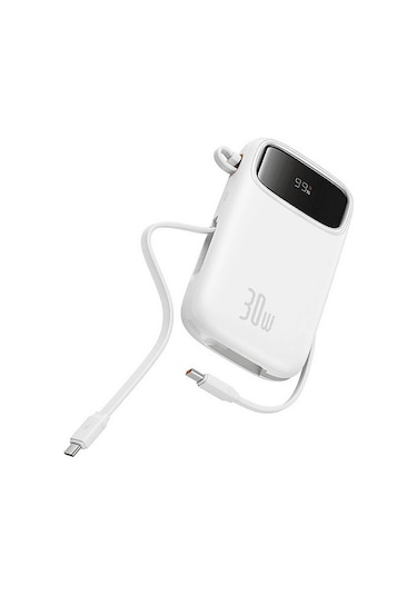 Baseus Qpow2 30w 10k Taşınabilir Şarj Cihazı Beyaz BEYAZ