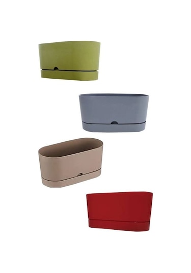 4 Adet Polıwork Saksı Balkon Begonya 30 Cm