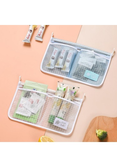 1 Adet Buzdolabı Kapı Düzenleyici, Mutfak Saklama Çantası İçin Buzdolabı Asılı File Çanta, Ev Eşyaları Ayırma Çantası Mavi