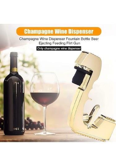Dancemonkey Plastik Metal Kabarcıklı Blaster Şampanya Şişesi Fışkırtma Tabancası Vişne Çürüğü