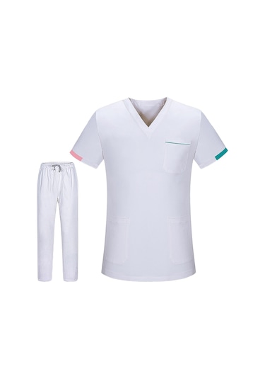 Suntek Kadın Erkek Scrubs Set Modern Dayanıklı Klasik Xl-beyaz