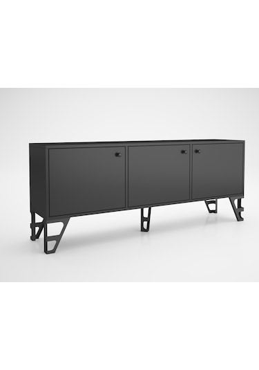 Wood'n Love Bello 160 Cm Metal Ayaklı Tv Ünitesi - Konsol - Siyah