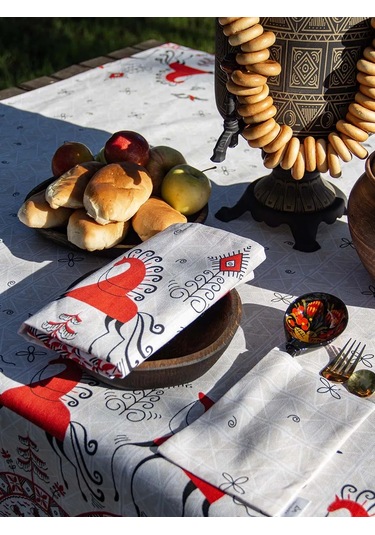 Leohome Rus Tarzı Servis Peçeteleri 449822272 Beyaz