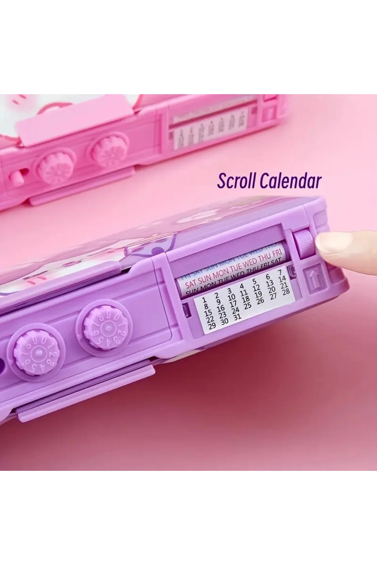 Şifreli Kilitli Dönüştürülebilir Mor Kalem Kutusu Çok Fonksiyonlu Güvenlik Kilidiyle Birlikte Mor