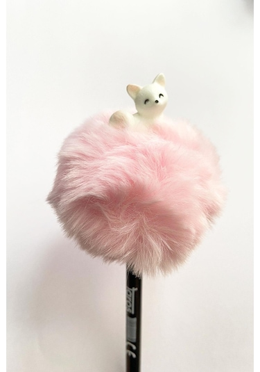 Taros Unick Color Kedi Tepeli Pon Pon Kurşun Kalem Pembe