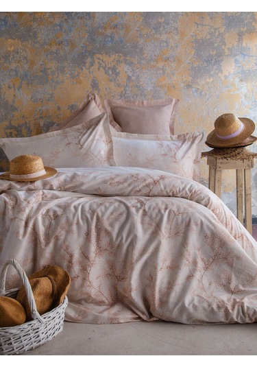 Senses Mila Nevresim Takımı Terakota Çift Kişilik Terakota