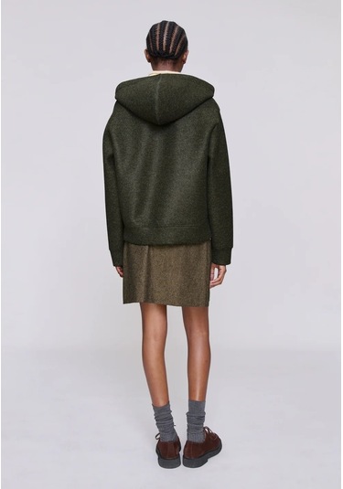 A.p.c Alvin Unisex Lüks Neopren Kapüşonlu Koyu Yeşil