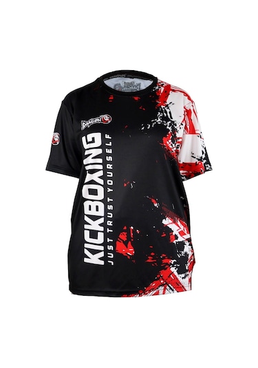 Dragondo Tx8594 Kick Boks Tişört Dijital Baskılı Kick Boxing Tshirt Siyah