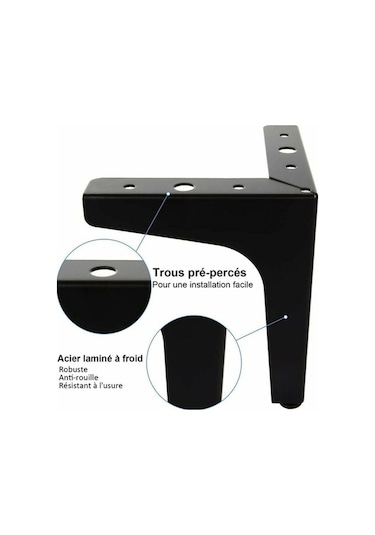 Flybuy 8'li Metal Kanepe Ayak Takımı 15 Cm, 600 Kg Yük Kapasite Siyah Mobilya Ayağı Kanepe Desteği, Tv Dolabı Ayağı, Dolap Takımı -