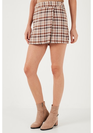Lela Pamuk Karışımlı Regular Fit Kışlık Bayan Şort Etek 61100015 Kahve
