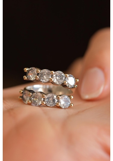 Erdobia Zirkon Taşlı Spiral Elişi Otantik Gümüş Yüzük