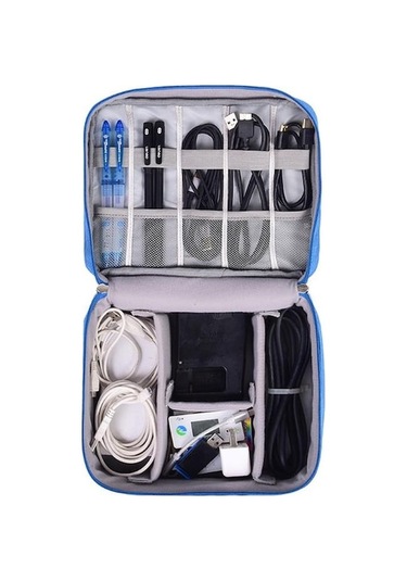 Novahub Siyah Elektronik Organizatör Seyahat Evrensel Kablo Düzenleyici Kindle, Akıllı Telefon, Kablo, Şarj Cihazı İçin Gadget Dişli Kutuları Siyah