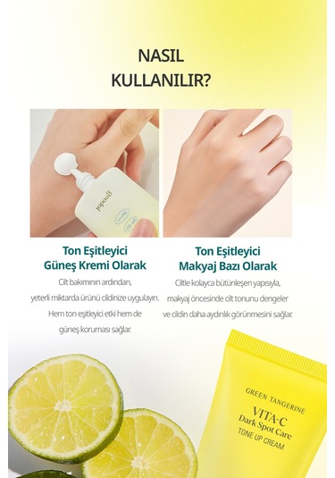 Ton Eşitleyici Leke Karşıtı Güneş Kremi Goodal Green Tangerine Vita C Dark Spot Tone Up Cream Spf50+