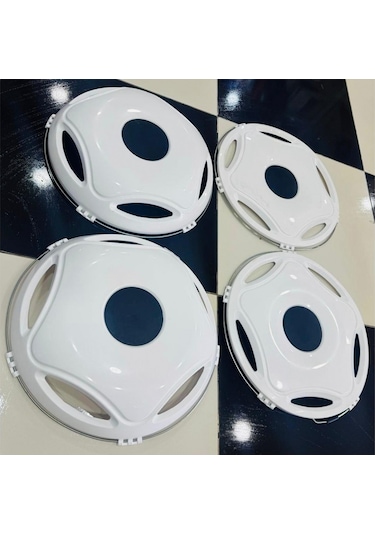17,5& 39 & 39 İnç Plastik Beyaz Jant Kapağı 4 Adet Ön-arka Model