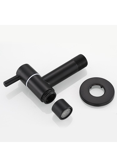 Xurunkeji Mop Lavabo Musluğu 304 Paslanmaz Çelik Banyo Çamaşır Makinesi Musluğu Açık Bahçe Tek Soğuk Su Musluğu Siyah Siyah