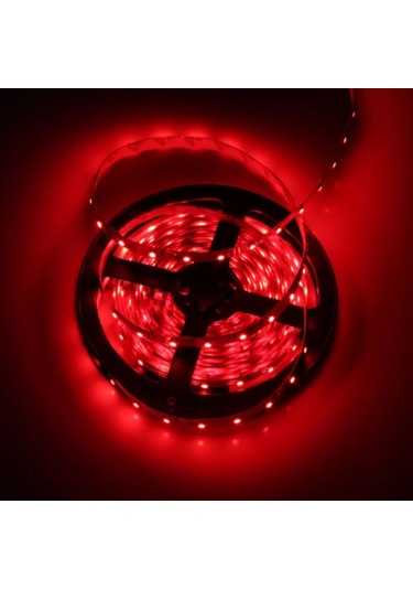 5 Metre Kırmızı Smd 3528 Led Şerit Silikonsuz İç Mekan 300 Adet