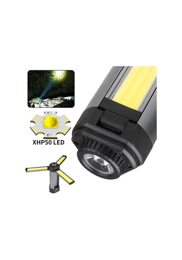 Powermaster Pm-24565 25 Watt Usb - Type-c Girişli P50 Ve Cob Ledli 2 Kanatlı Kollu Çalışma Lambası