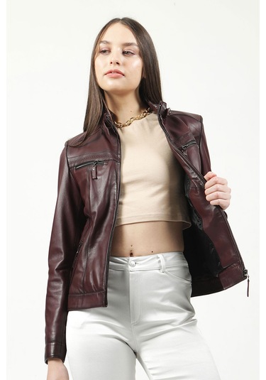Dericlub Yb-2107 Gerçek Deri Kadın Mont