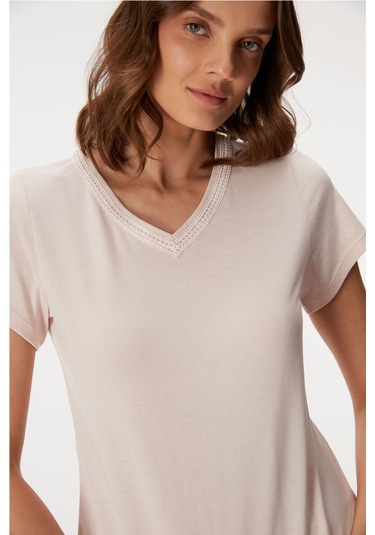 Man11407-1006 Anil Ev Giyim Man11407 11407 Kadın T-shirt Ve Şort Takım Pembe