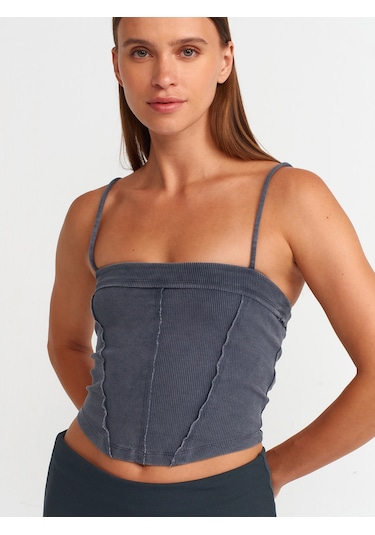 Dilvin Crop Top 101a20794 Antrasit