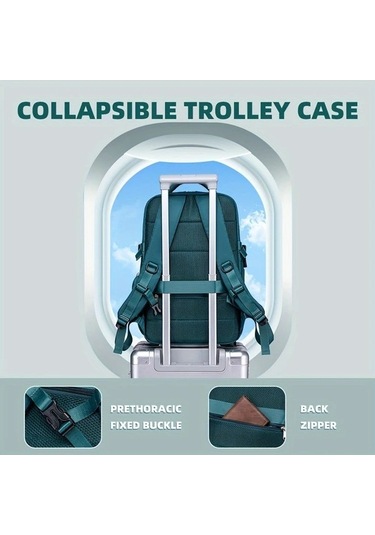 Fastbuy 15.6 Inç Hightower Siyah Seyahat Sırt Çantası, Büyük Kapasite, Ayakkabı Bölmesi, Şarj Portu, Hafif Laptop Çantası siyah