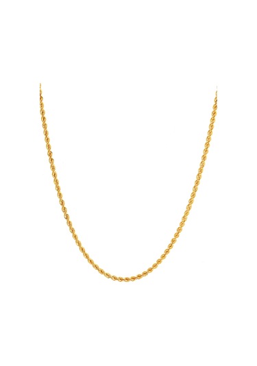 14 Ayar Altın Zincir Kalın Halat Zincir Kolye 45 Cm Uzunluk 4,00 Mm Eni