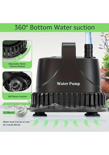 Fastbuy Fochsia Looyoou 800l/h Akışlı Dalgıç Pompası, 15w Sessiz Balık Tankı Pompası