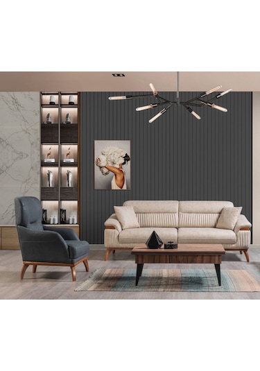 Madrid Koltuk Takımı 3+3+1 Antrasit