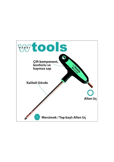 Weber Tools Top Başlı T Saplı Allen Tor 50 x 150 MM