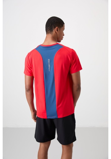 Tommy Life Kırmızı Polyester Dokulu İnce Esnek Standart Fit Erkek Performans T-shirt - 88387 001