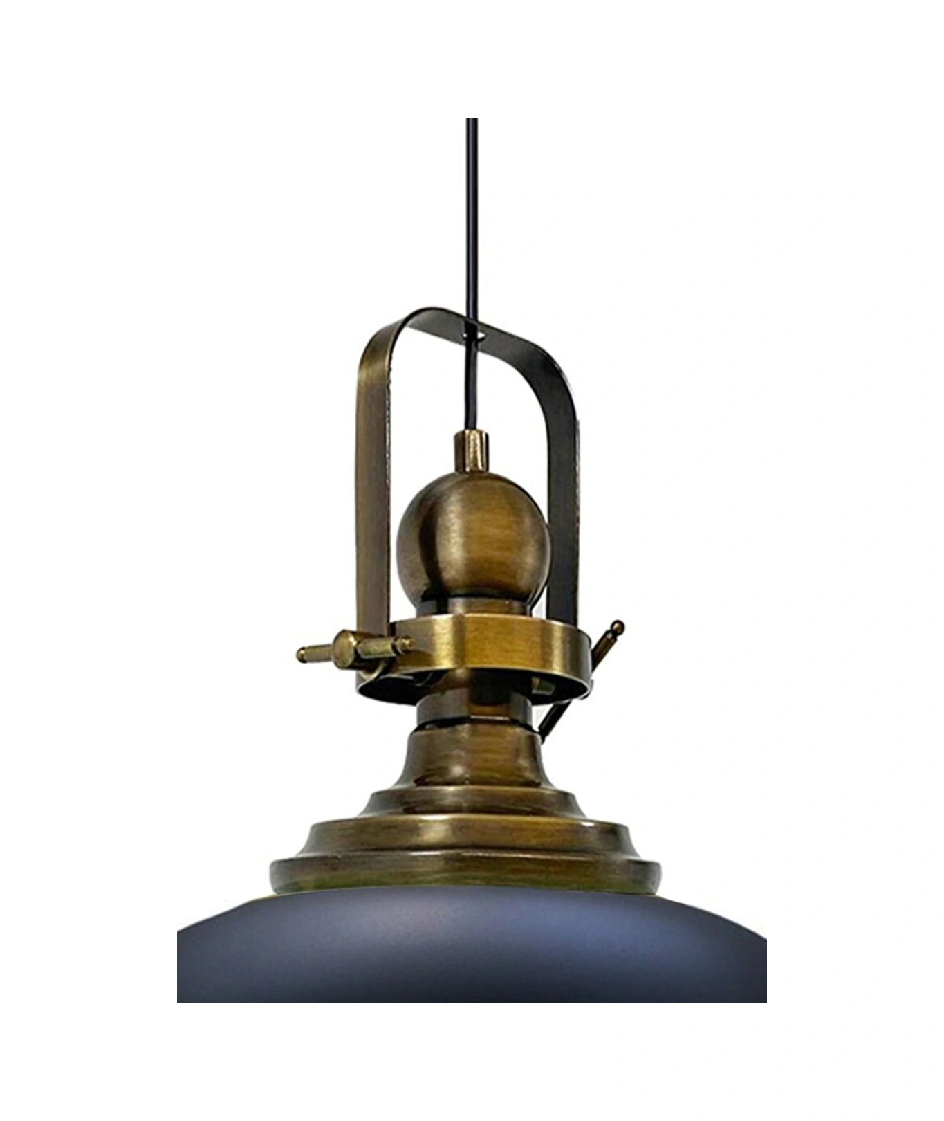 Siyah Renk Eskitme Başlıklı Tekli Avize Salon Masaüstü Mutfak Cafe Tekli Sarkıt Lamba Vintage Siyah