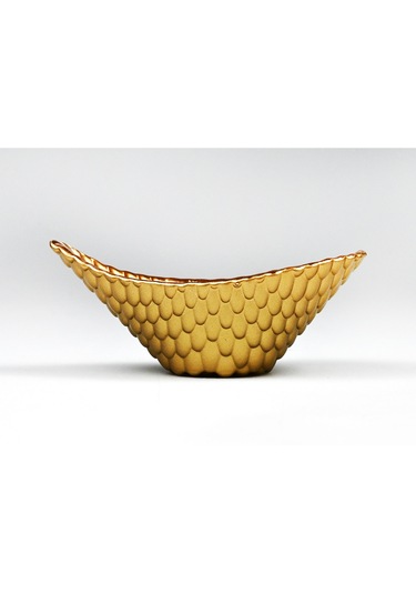 1 Adet Altın Varak İkramlık Sunumluk Çerezlik Cam Tekli