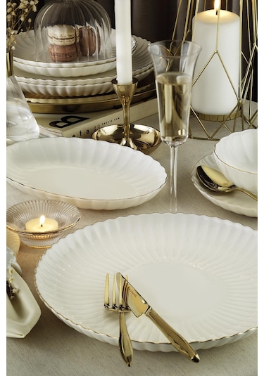 Kütahya Porselen Bone Luz Form 27 Parça 6 Kişilik Yemek Takımı Al
