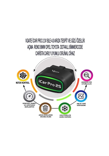 Pro 2S Bluetooth 5.2 Araç Tarama Aracı, iPhone, Android ve Windows için
