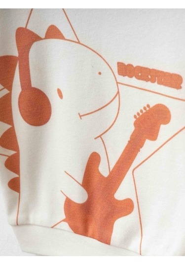 Erkek Bebek Dinazor Baskılı Organik Eşofman Takım-15477 renkli