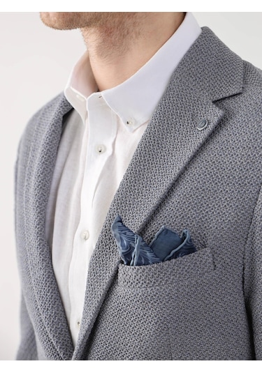 Dufy Gri Erkek Slim Fit Mono Yaka Ceket - 95384 Gri