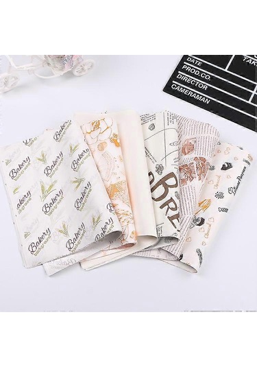 2 Paket Kek Yağlı Kağıt Pişirme Paketleme Tabak Kağıdı Hamburger Kağıdı, Renk: Kahverengi Pasta Çok Renkli