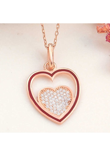 Himarry 925ayar Gümüş Rose Kalp Kadın Kolye
